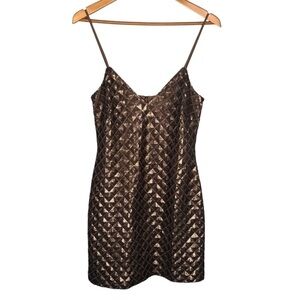 NWT! L’Agence Bronze Sequin Elora Mini Slip Dress. Size 2.
